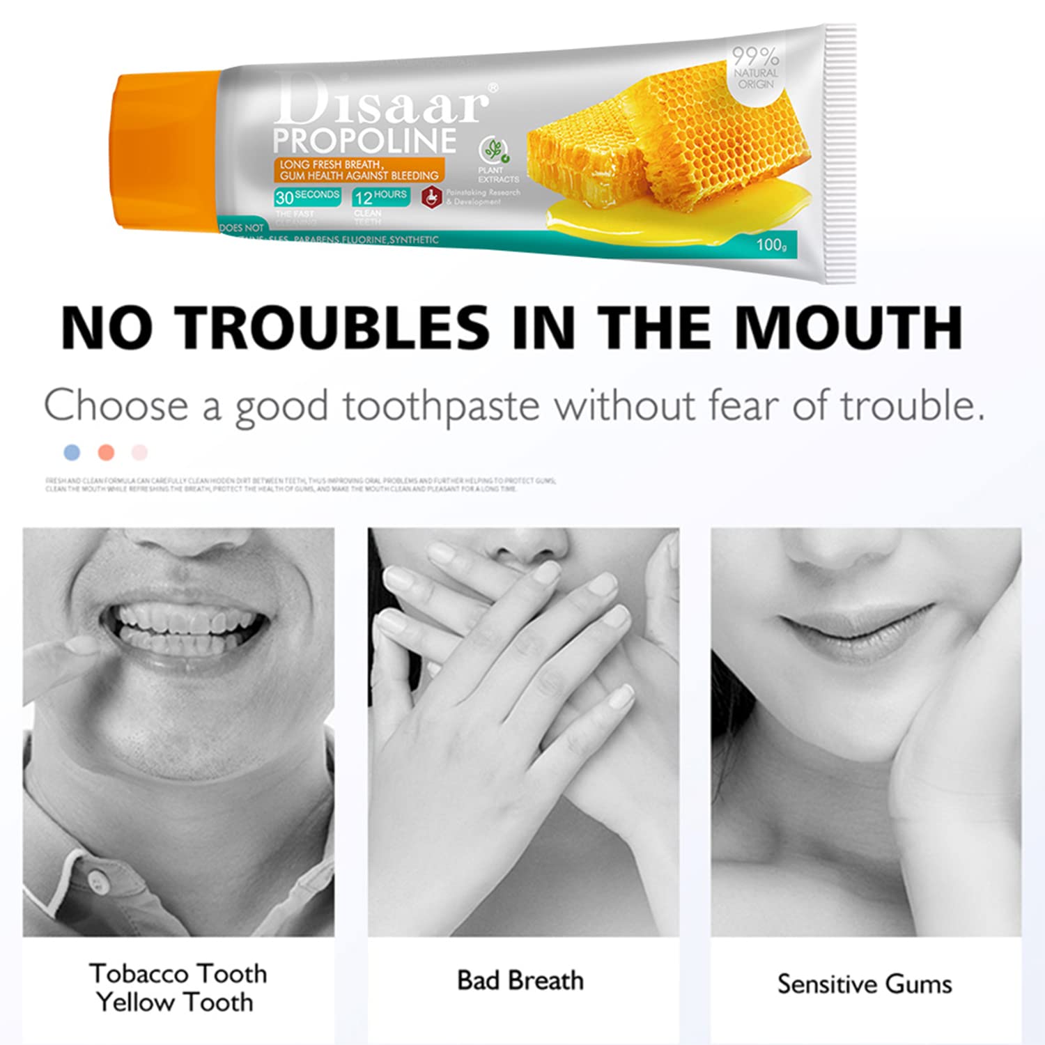 DISAAR Beauty Propoline mousse blanche, nettoyage rapide et efficace.