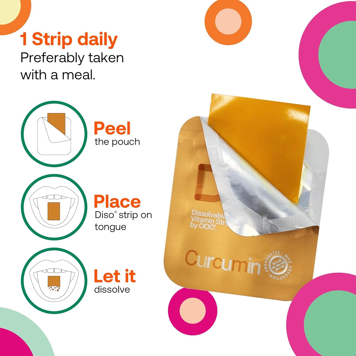 DISO Curcumine – arôme orange, goût agréable et pratique.