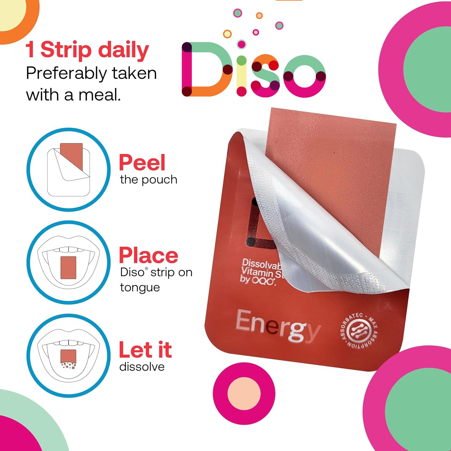 DISO Energy: application sur la langue qui se dissout rapidement.