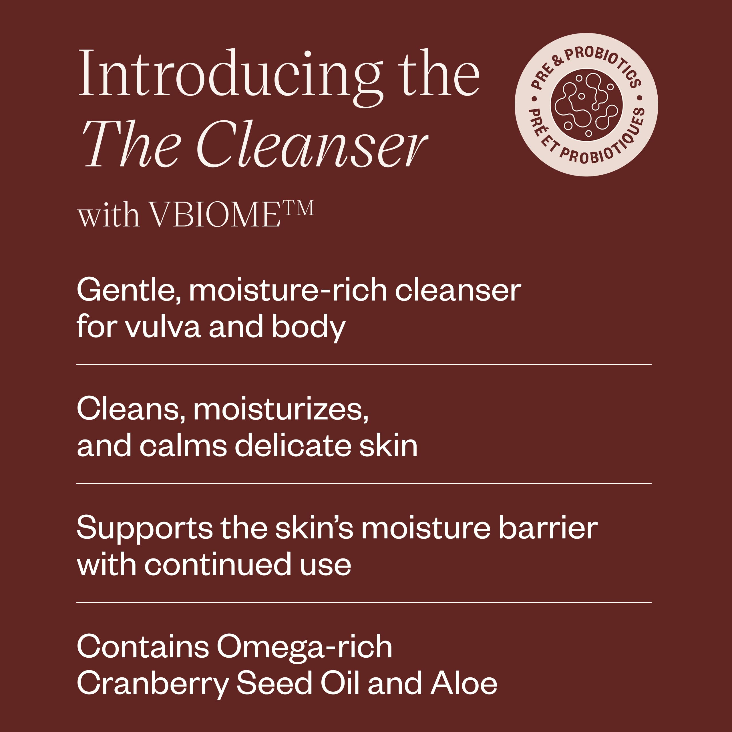 DIVA Cleanser, huile de pépins de cranberry, pour hydrater et protéger la peau sensible.