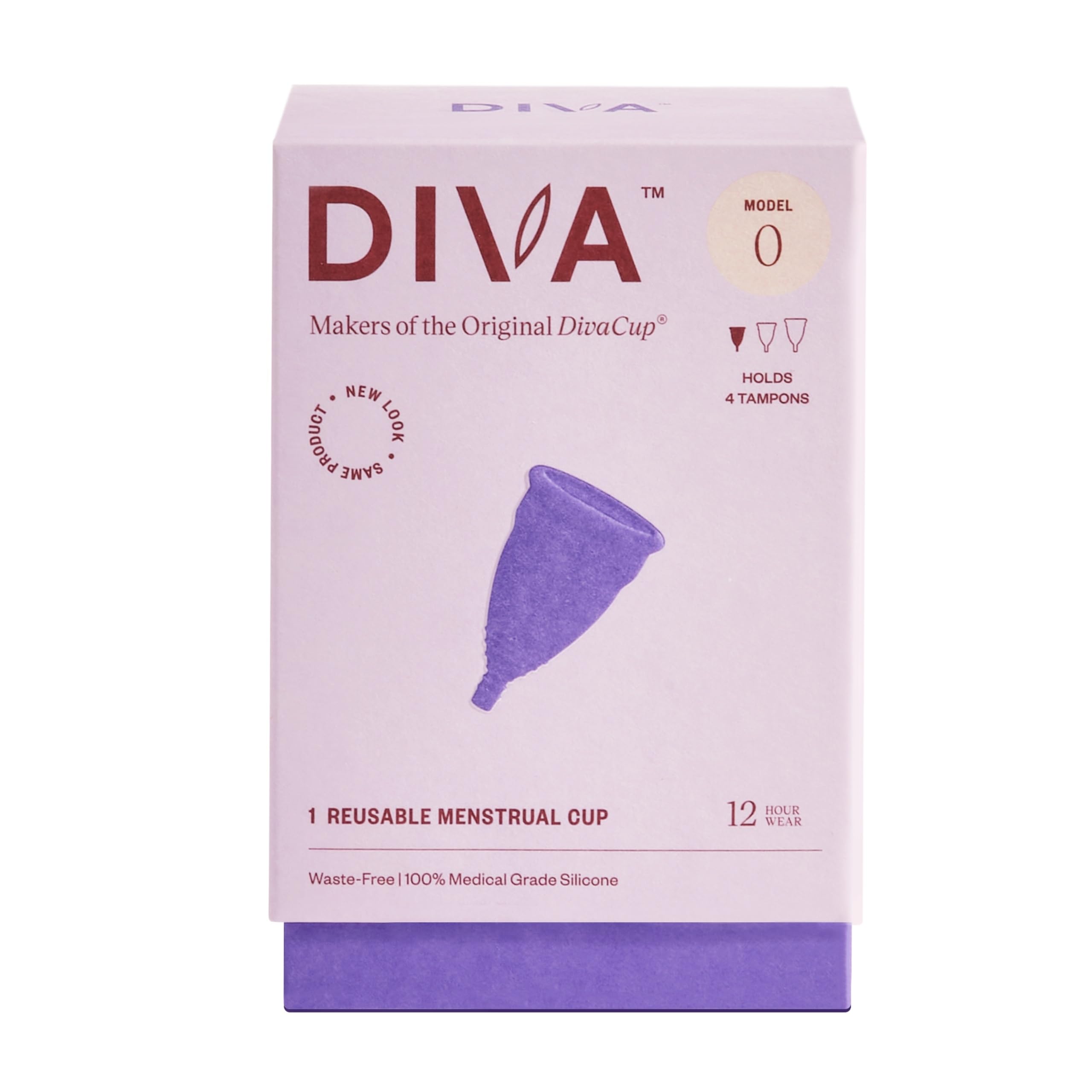 DIVA Cup Modèle 0, capacité équivalente à 4 tampons, idéal pour débutantes.