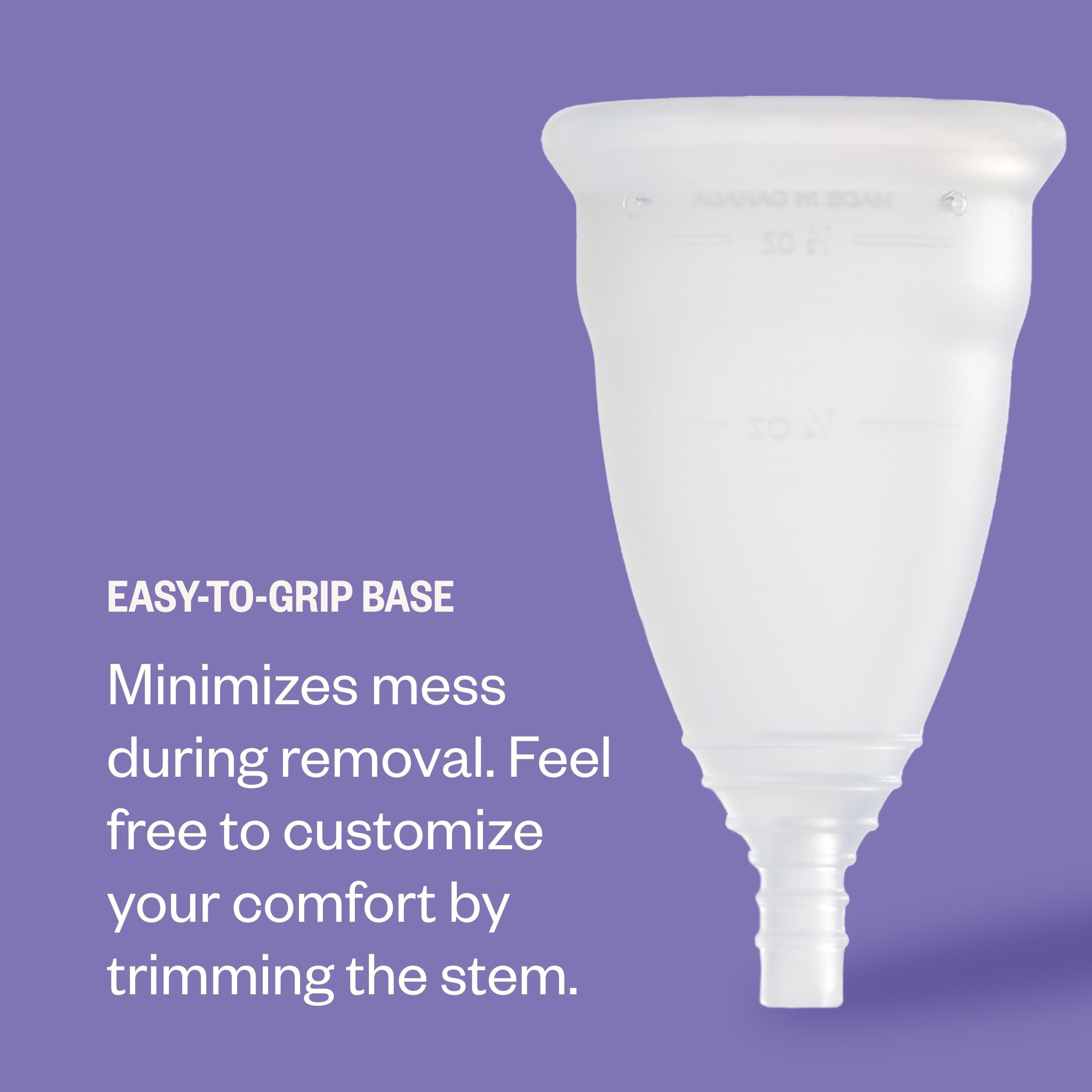 DIVA Cup Modèle 0, sans plastique ni colorant, respectueuse de l’environnement.