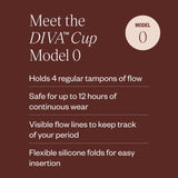 DIVA Cup Modèle 0, utilisation jusqu’à 12 heures possible.