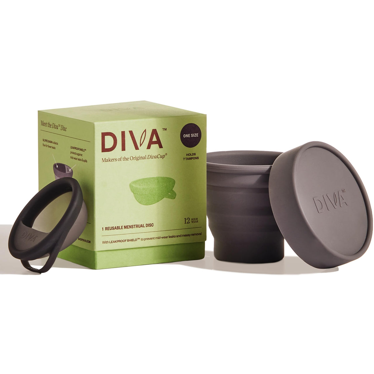 DIVA Disc: capacité 36 ml équivalent à sept tampons pour une protection durable.