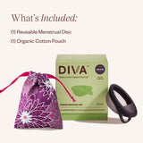 DIVA Disc capacité de 36 ml offrant jusqu'à 12 heures de protection continue.
