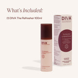 DIVA Refresher : Application spray, pratique et douce pour une sensation de fraîcheur.