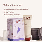 DivaCup modèle 0, capacité équivalente à 4 tampons, adapté aux flux légers.