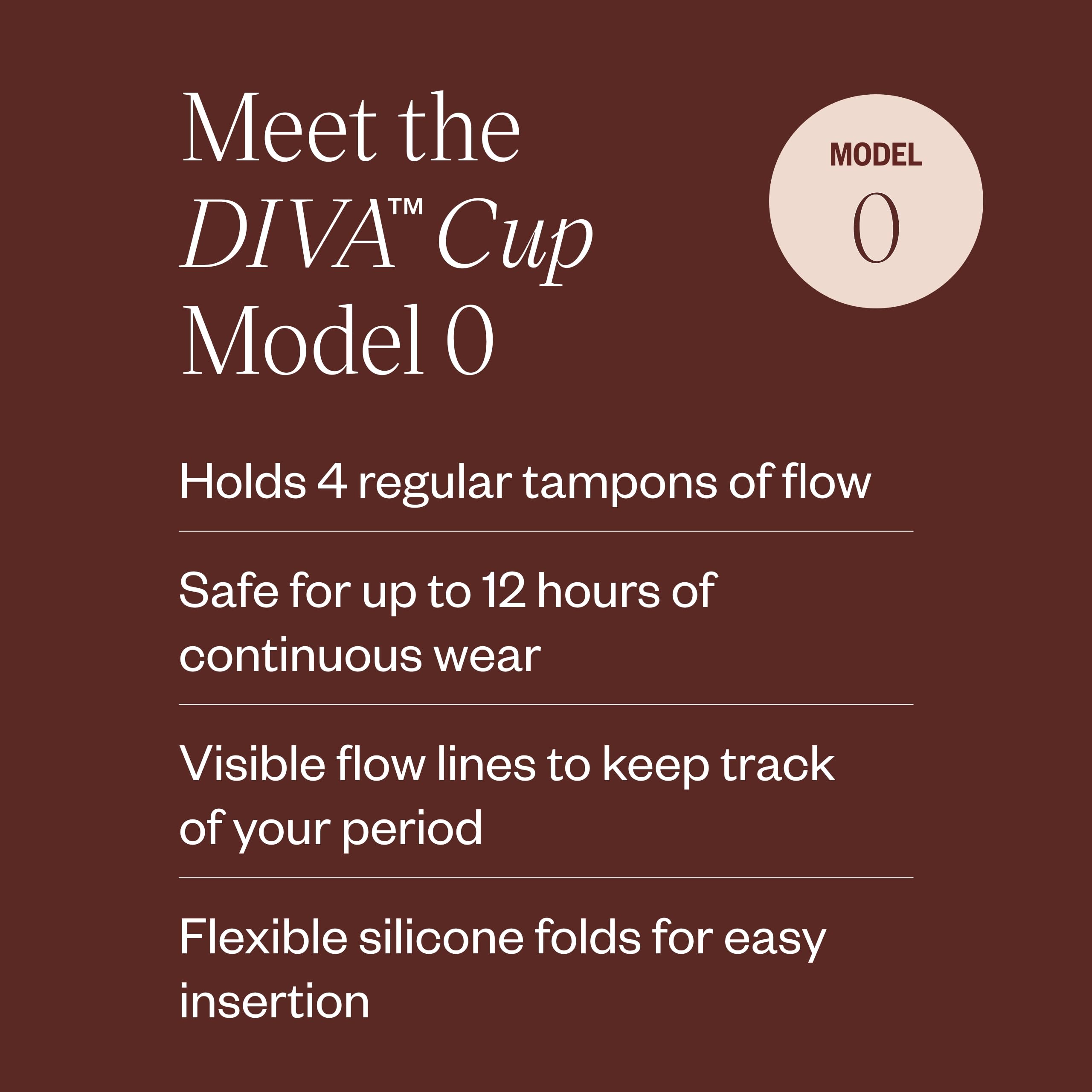 DivaCup avec orifices anti-fuite pour un maintien sûr pendant l’utilisation.