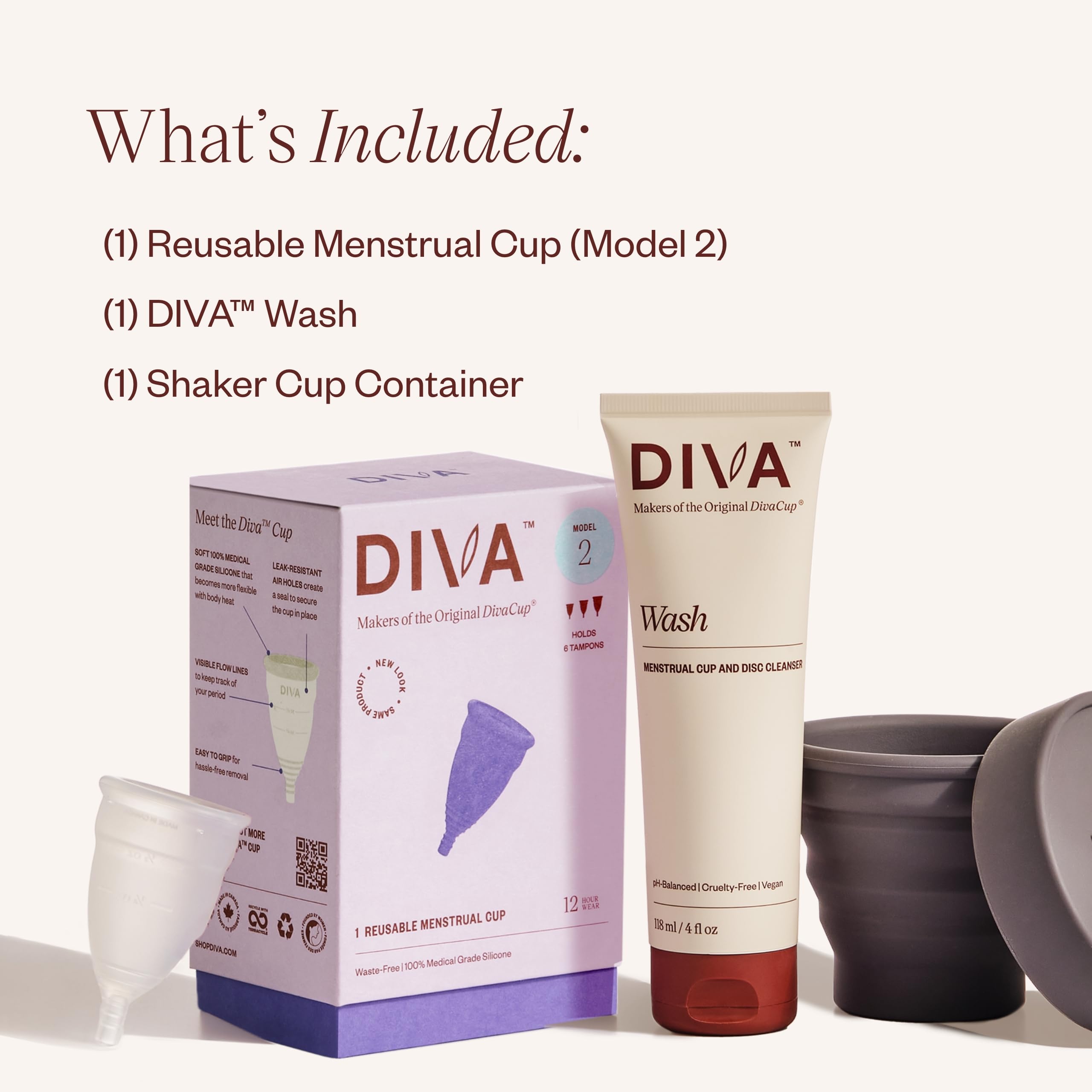 DIVA Cup modèle 2, capacité adaptée pour flux moyen à important.