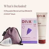DivaCup Modèle 2, capacité équivalente à 6 tampons pour flux élevé.