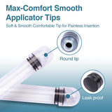 Applicateur vaginal jetable Dizzily avec embout arrondi, insertion douce.