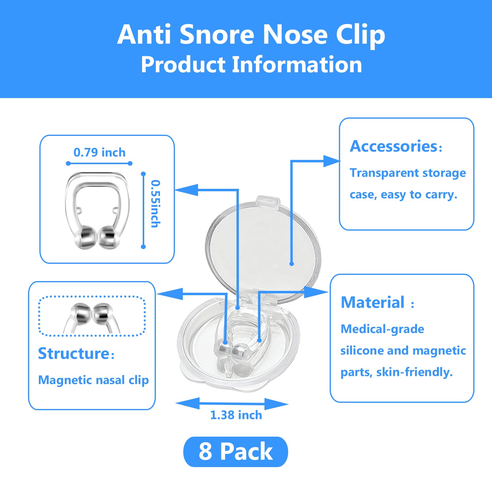 DKMambo Clip nez anti-ronflement en silicone, confort discret.