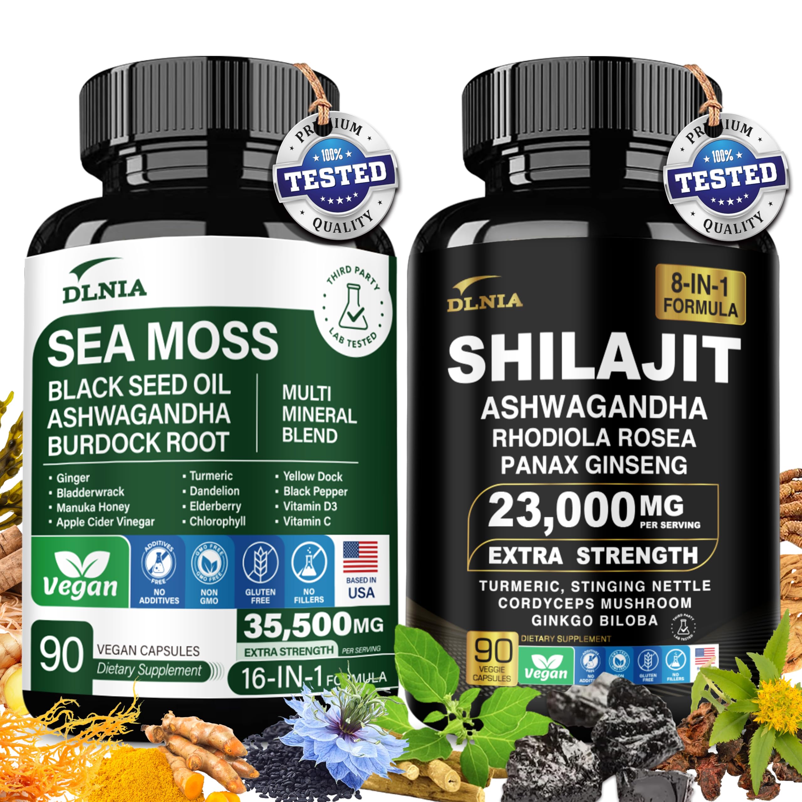 DLNIA Shilajit en bouteille: énergie naturelle potentielle et vitalité.