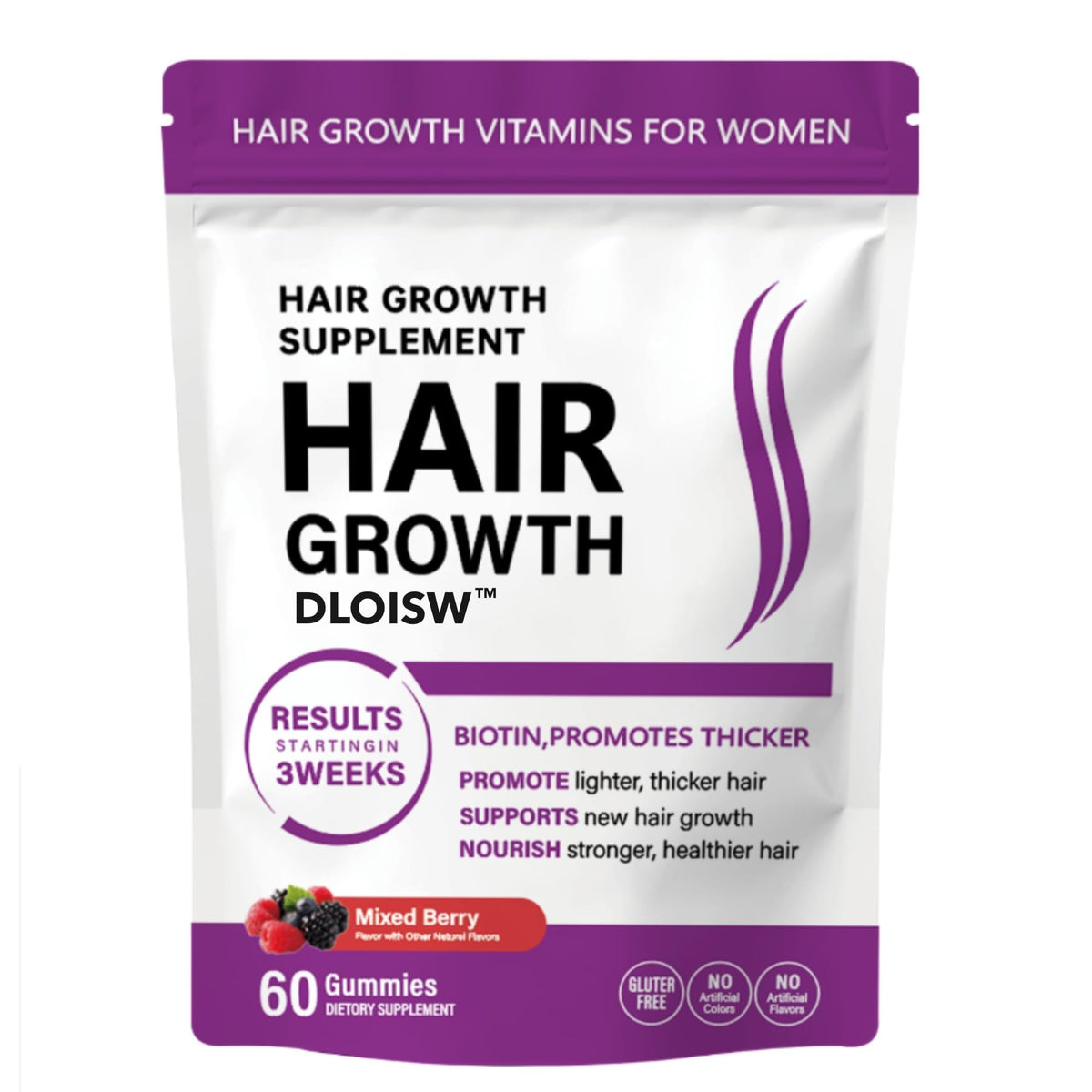 DLOISW gommes-cheveux : bouteille pratique pour usage quotidien et soutien densité capillaire.