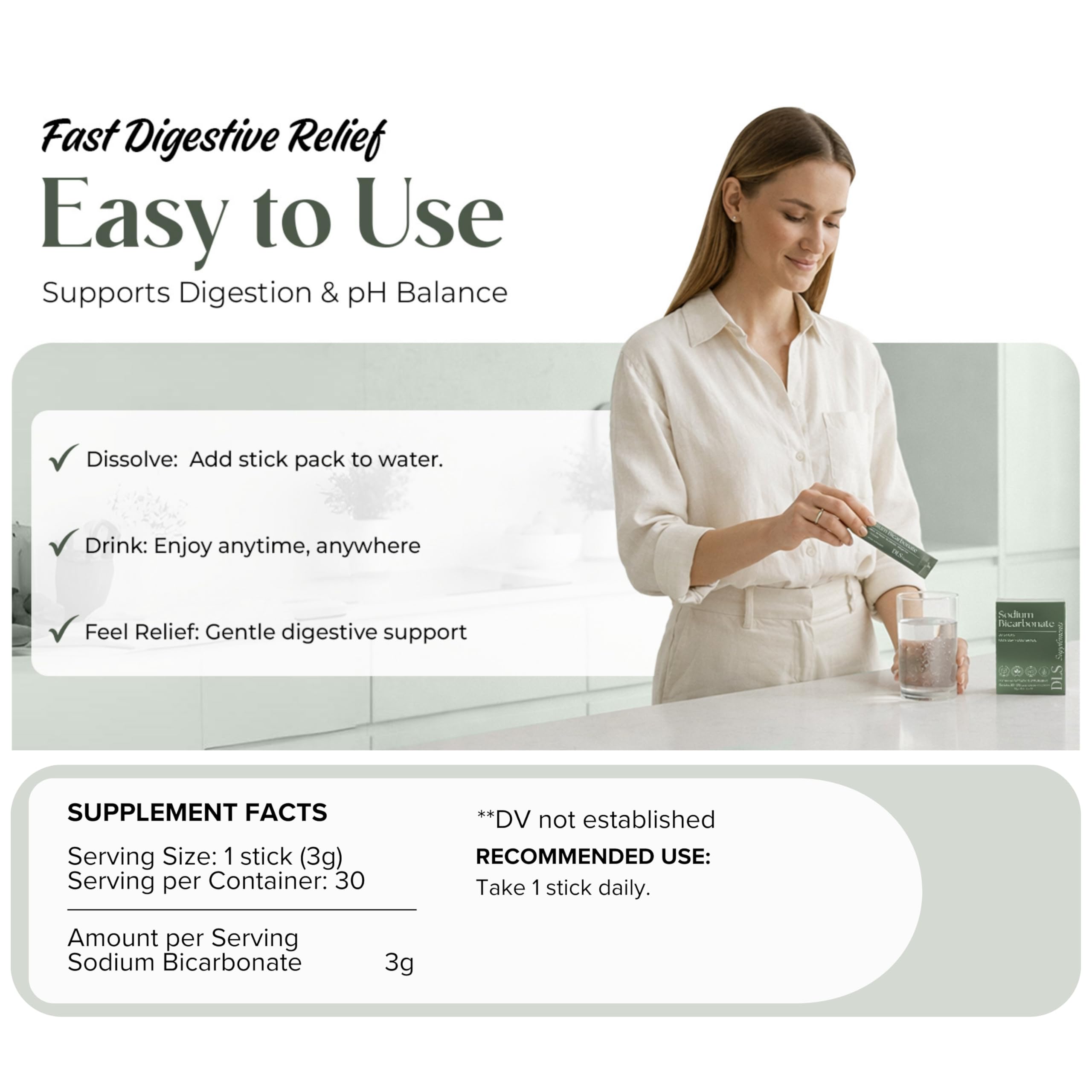 DLS boîte de 30 sachets individuels, pratique et durable.