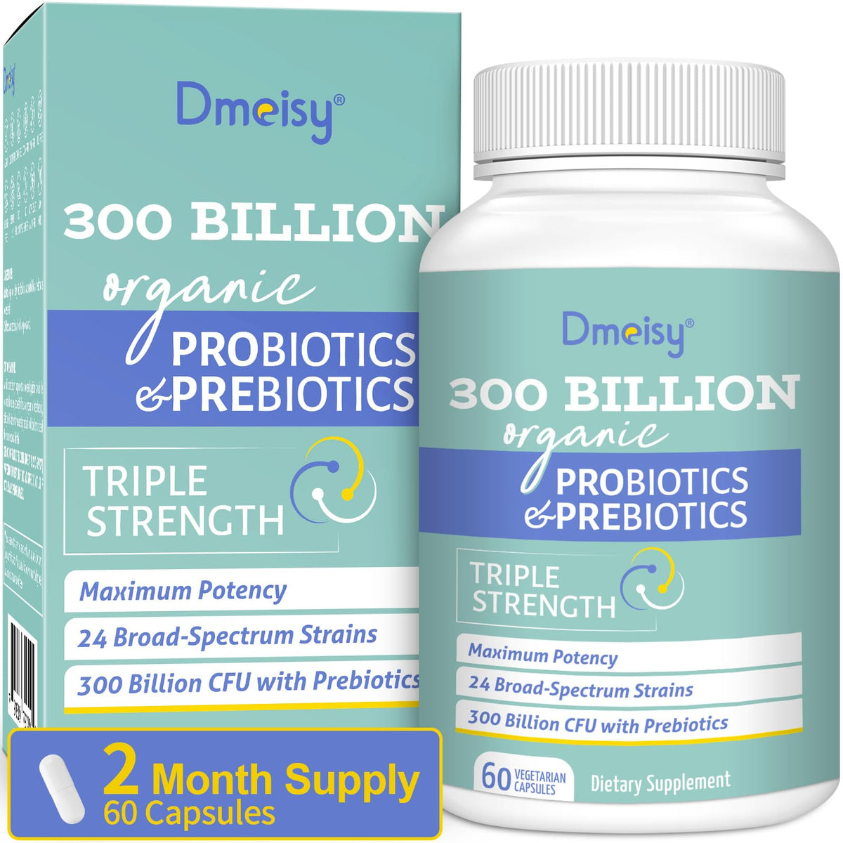 Dmeisy Probiotiques 300 milliards et 24 souches pour une flore équilibrée