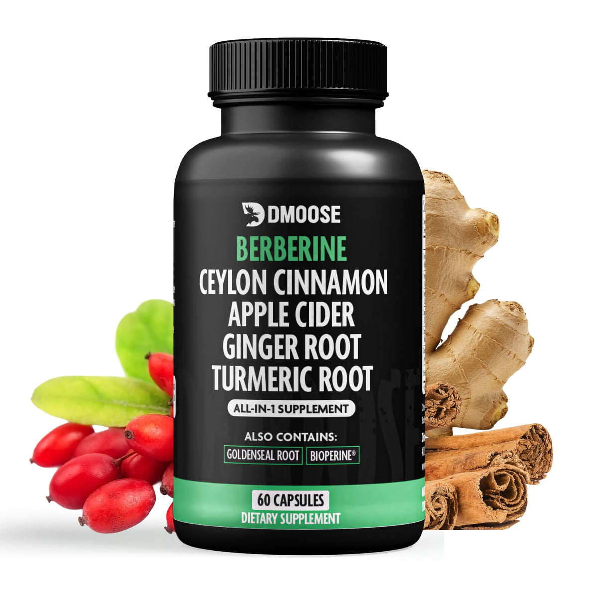 DMoose Fitness Berberine HCL gelules – vue bouteille pratique pour le quotidien