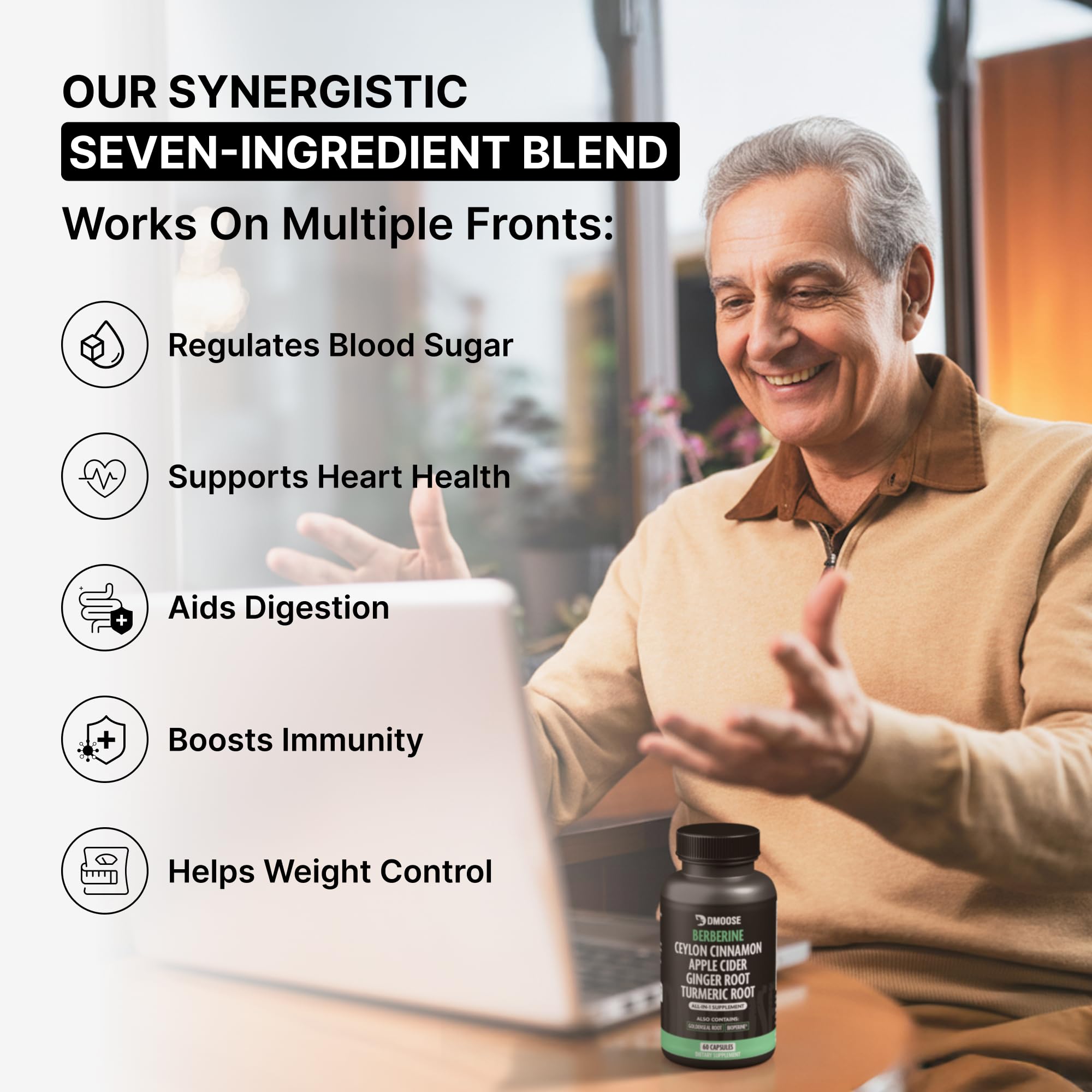 DMoose Fitness Berberine HCL – graphique nutritionnel illustrant les composants