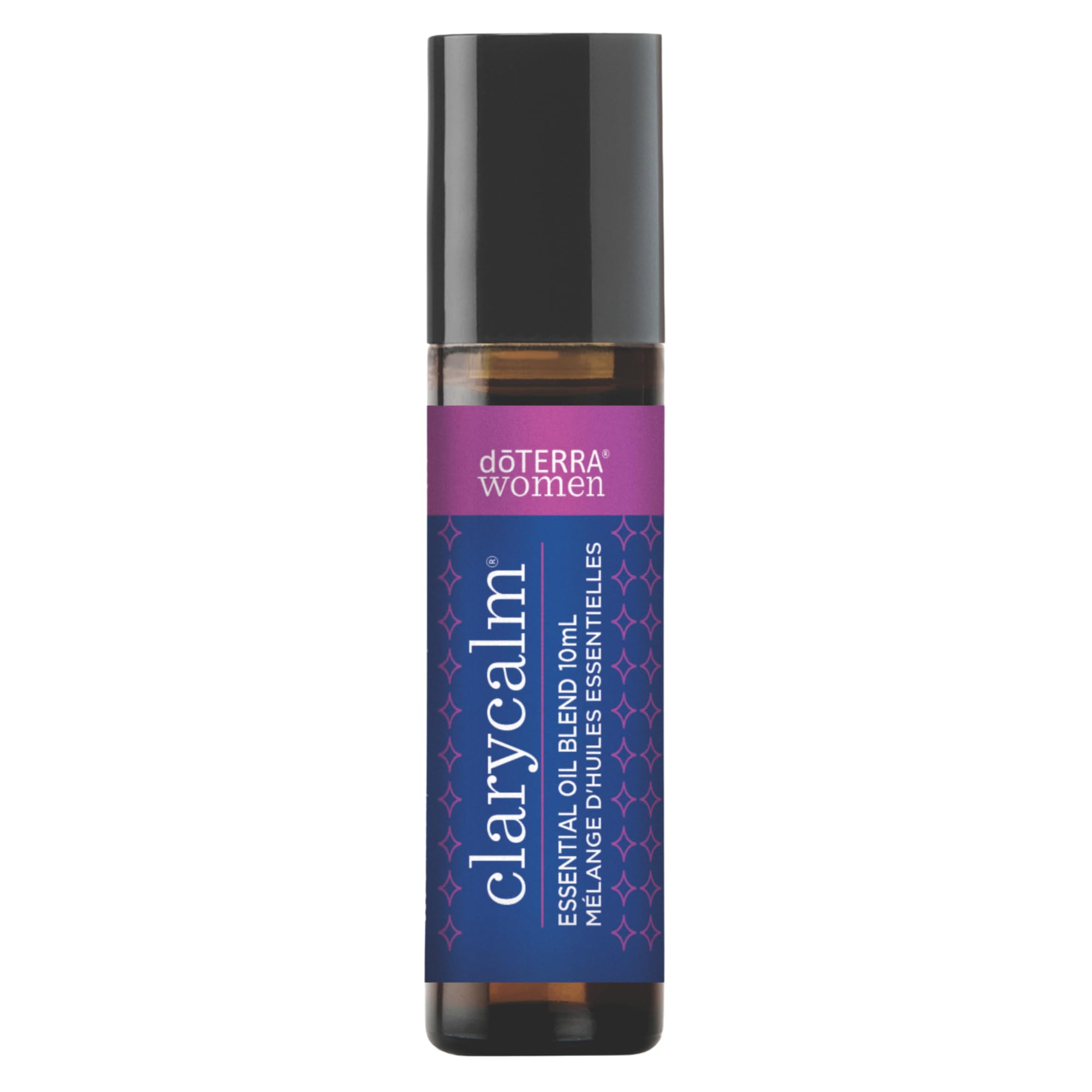 doTERRA Clary Calm – bouteille élégante sur table, soutien potentiel pendant le cycle