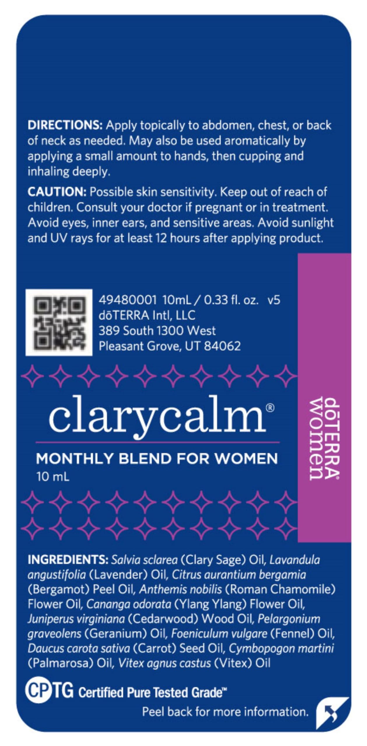 Boîte rangement doTERRA Clary Calm facilitant l’accès à l’aromathérapie.