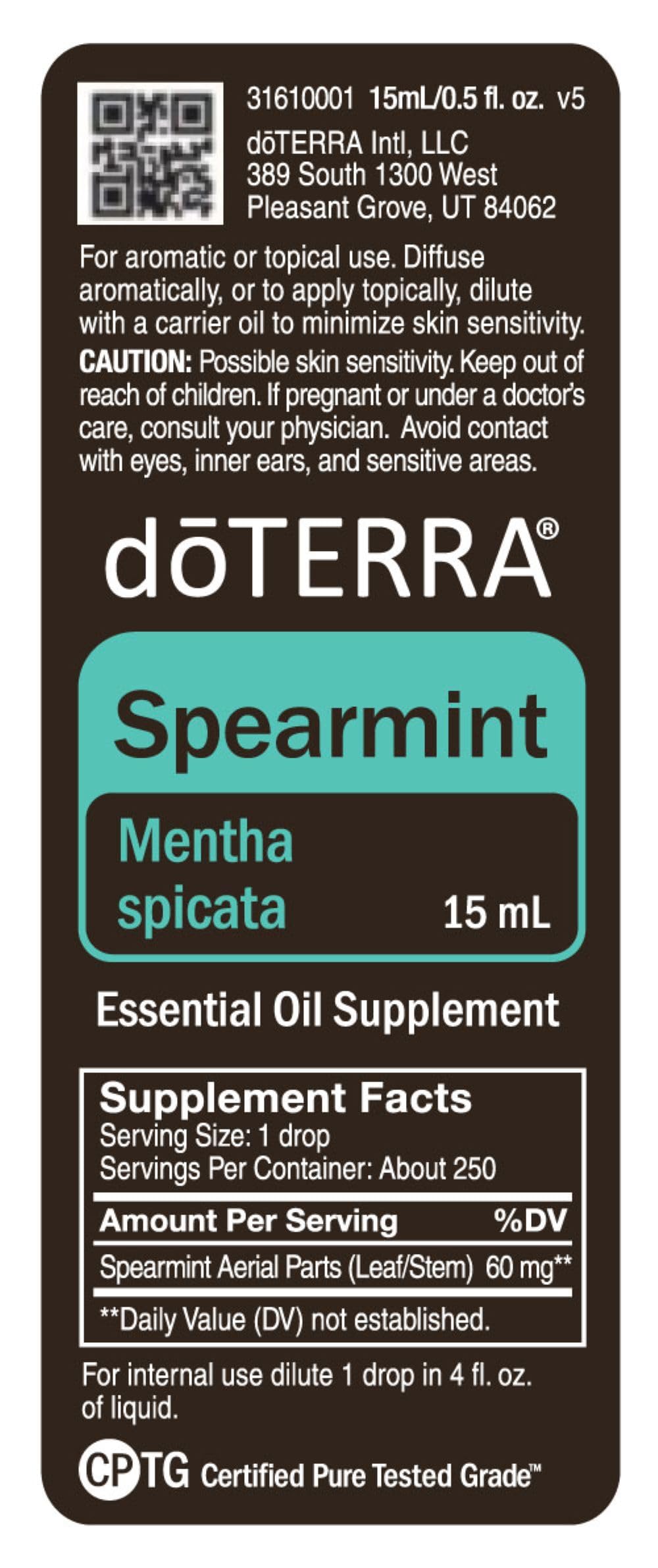 doTERRA Menthe Verte — usage culinaire léger dans salades et desserts.