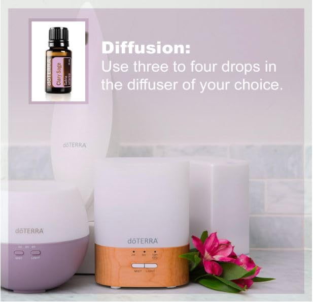 doTERRA Sauge Sclarée: soin cheveux, ajoutée au shampooing pour cuir chevelu sain.