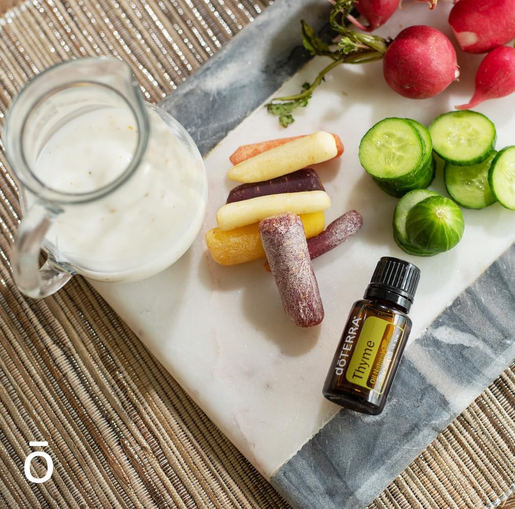 doTERRA thym huile essentielle - idéale pour assaisonnement et saveur herbacée en cuisine.