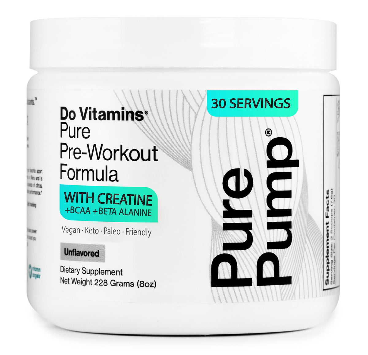 La bouteille Do Vitamins PurePump non aromatissee pour l’energie pendant l’entraînement.