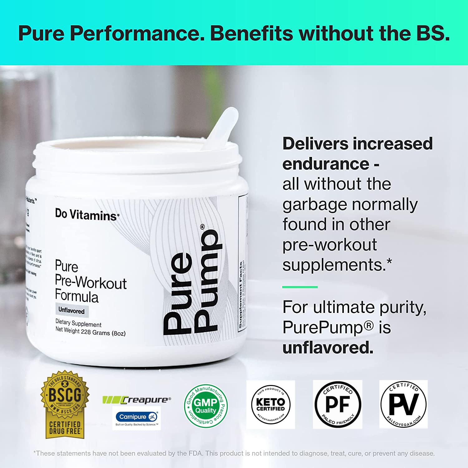 Creapure creatine et BCAA dans PurePump soutiennent la récupération.