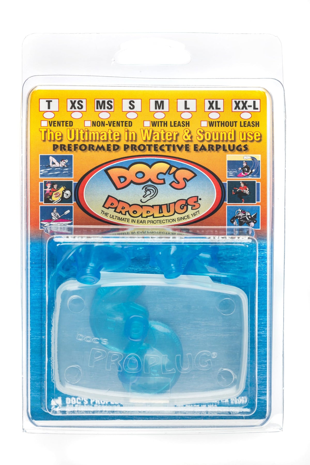 Doc’s Proplugs ensemble 4 tailles bleu avec étui pour ajustement rapide.