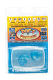 Doc’s Proplugs bleu, bouchons non ventilés, vue frontale pour natation et réduction du bruit.