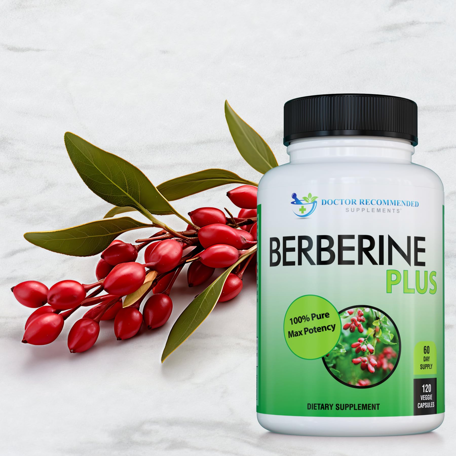 Étiquette Berberine Plus avec ingrédients visibles et transparence sur les composants.