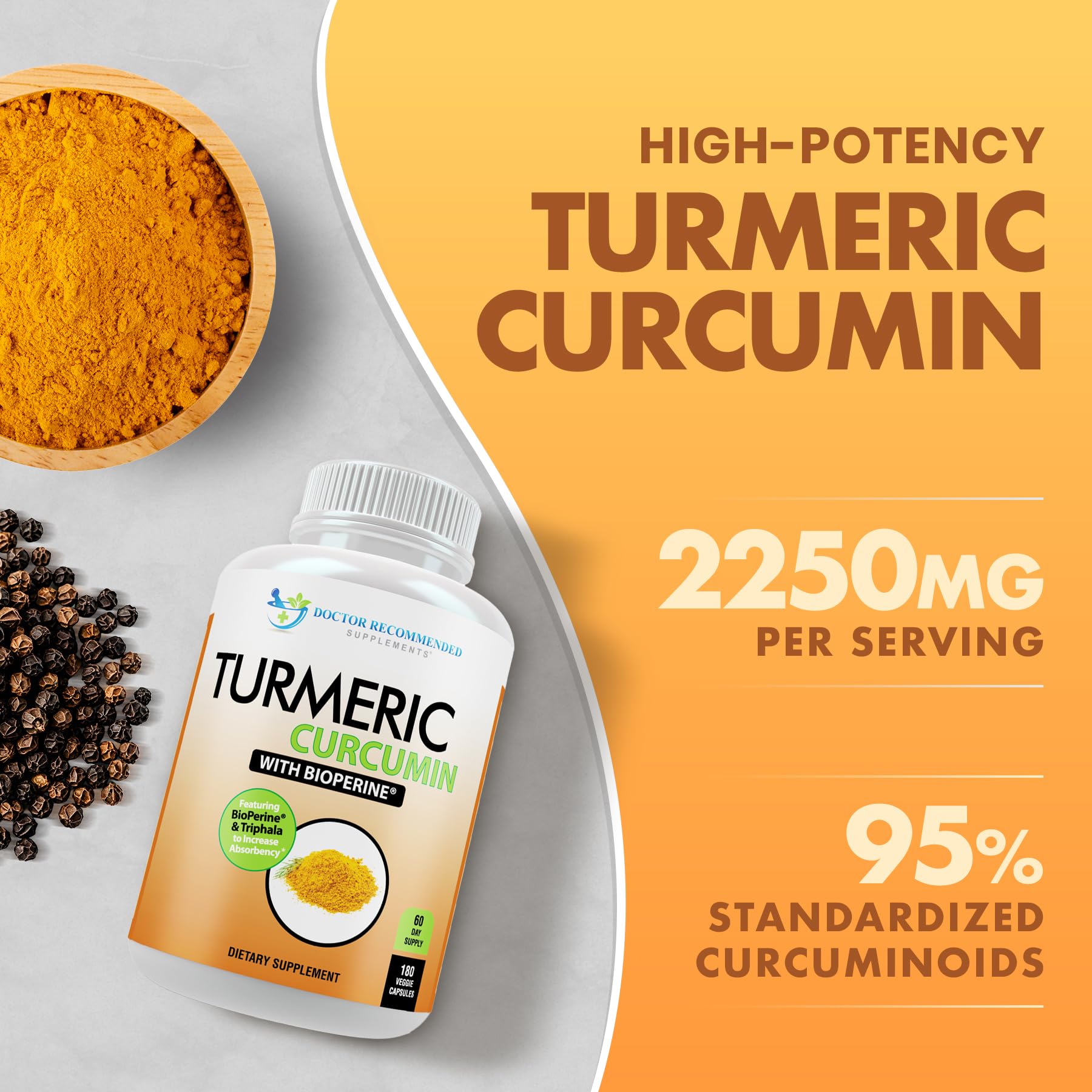 DOCTOR RECOMMENDED SUPPLEMENTS Curcuma – capsules ouvertes révélant les gélules.