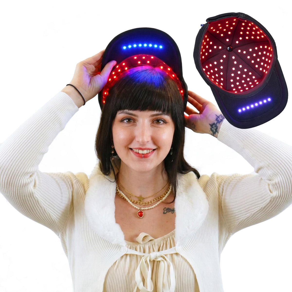Docteur Trigger DualGlow, casque lumière rouge, revitalise le cuir chevelu et apporte énergie.