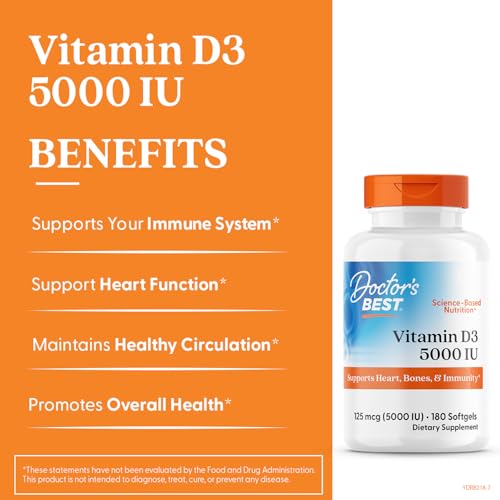 Étiquette Docteurs Best Vitamin D3 sans gluten et sans soja, compatible régimes.