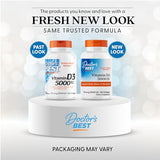 Capsules Docteurs Best Vitamin D3 5000iu, prêt à la prise quotidienne.