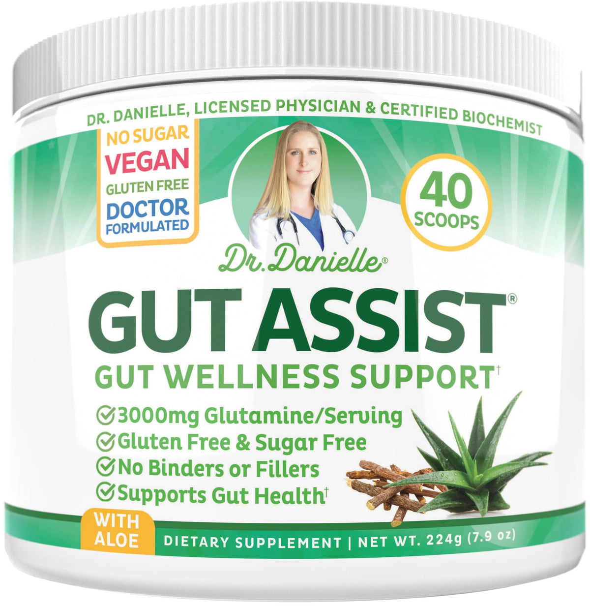 Doctor Danielle Gut Assist — bouteille ouverte, support quotidien du confort digestif.