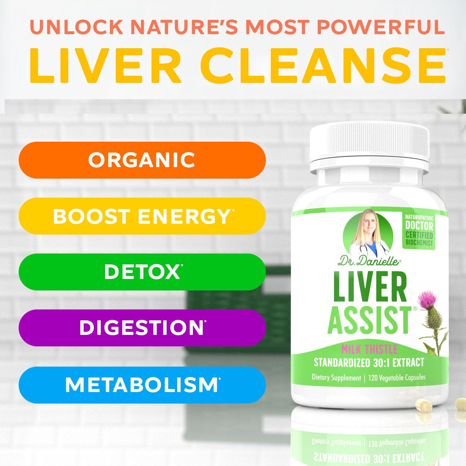 Liver Assist par Doctor Danielle – etiquette lisible, information biologique claire.