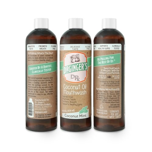 Doctor Ginger's - Flacon bain de bouche huile coco menthe, utilisation quotidienne idéale.