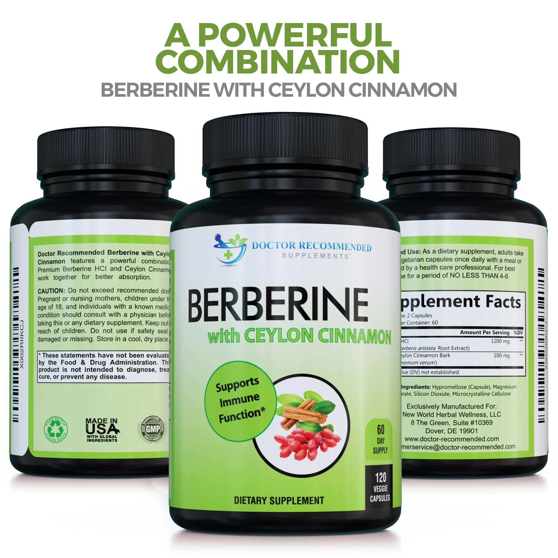 DOCTOR RECOMMENDED SUPPLEMENTS - Etiquette claire et ingrédients sans additifs artificiels.