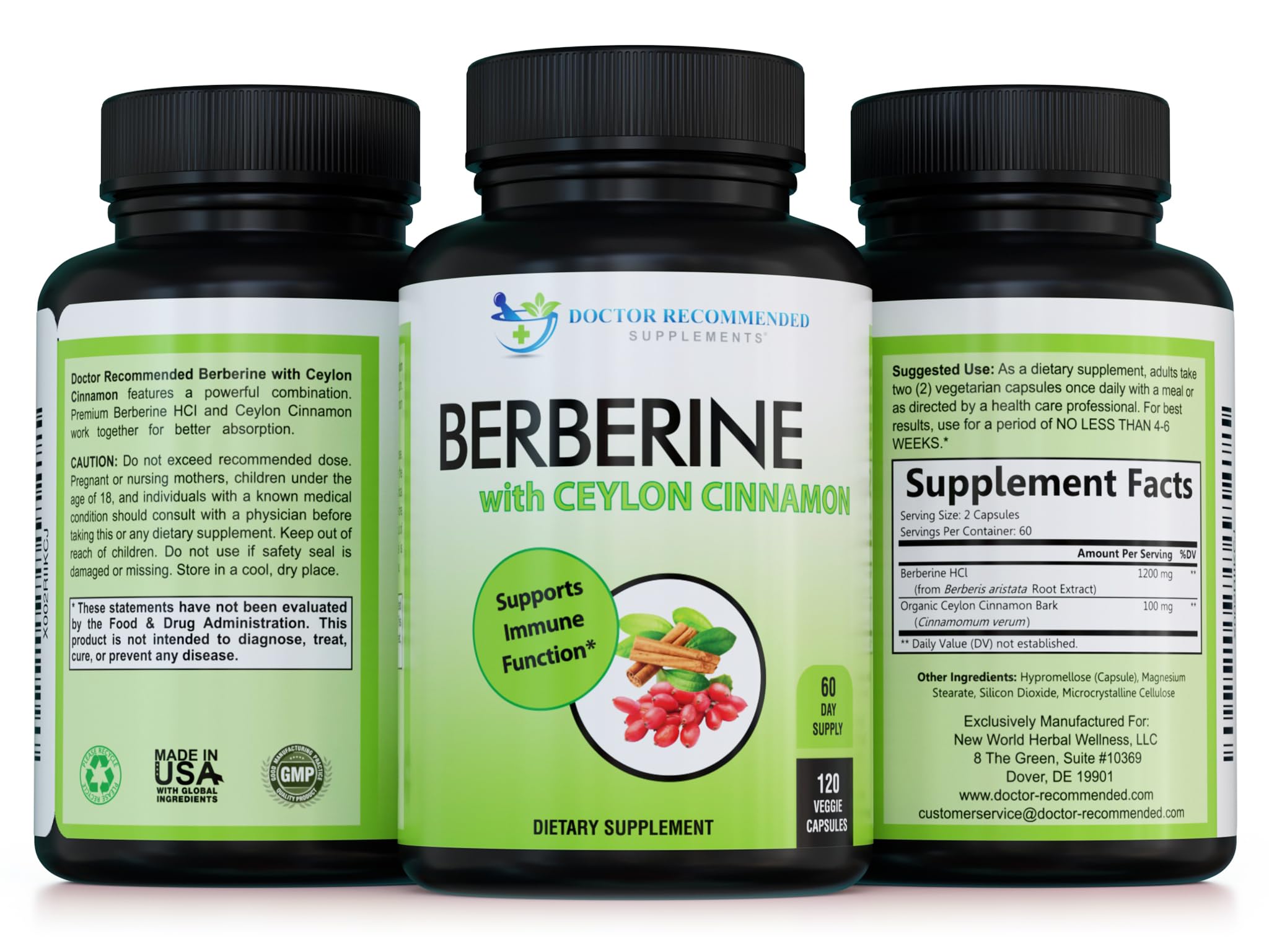 DOCTOR RECOMMENDED SUPPLEMENTS Berberine Cannelle – utilisation quotidienne simple et pratique