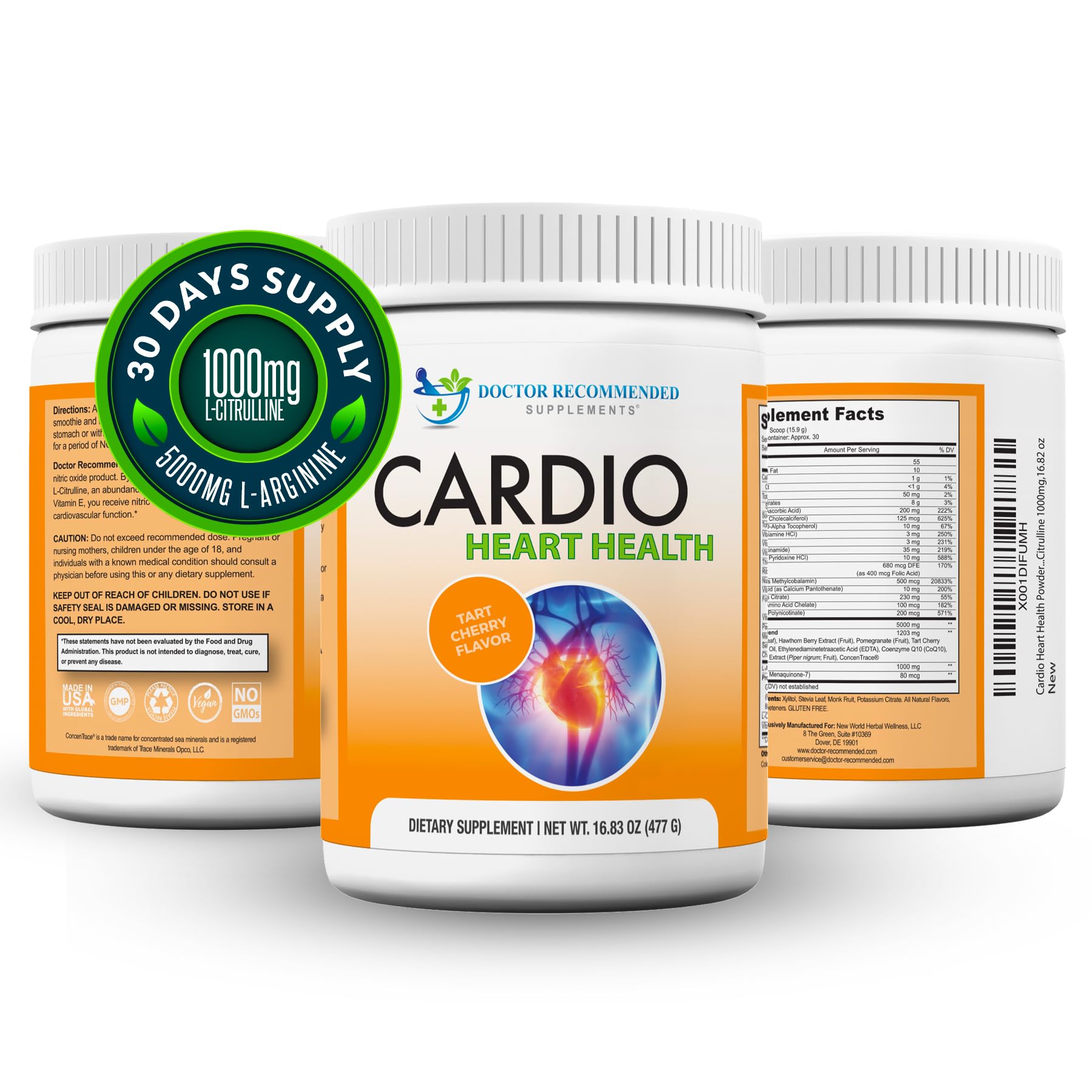 Cardio Cœur DOCTOR RECOMMENDED SUPPLEMENTS, mélange facile dans l'eau
