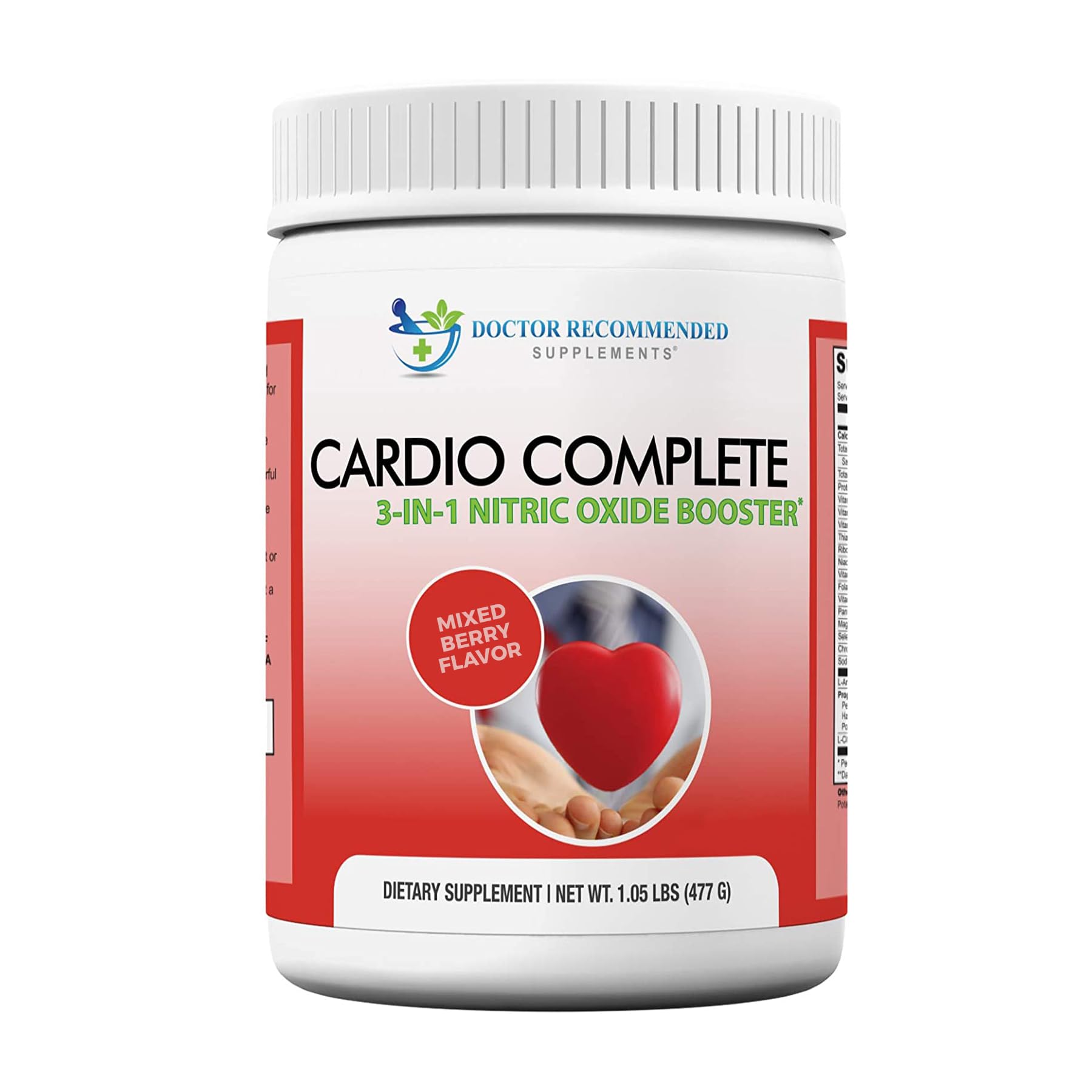 DOCTOR RECOMMENDED SUPPLEMENTS Cardio Complete – flacon L-arginine soutient le développement musculaire.