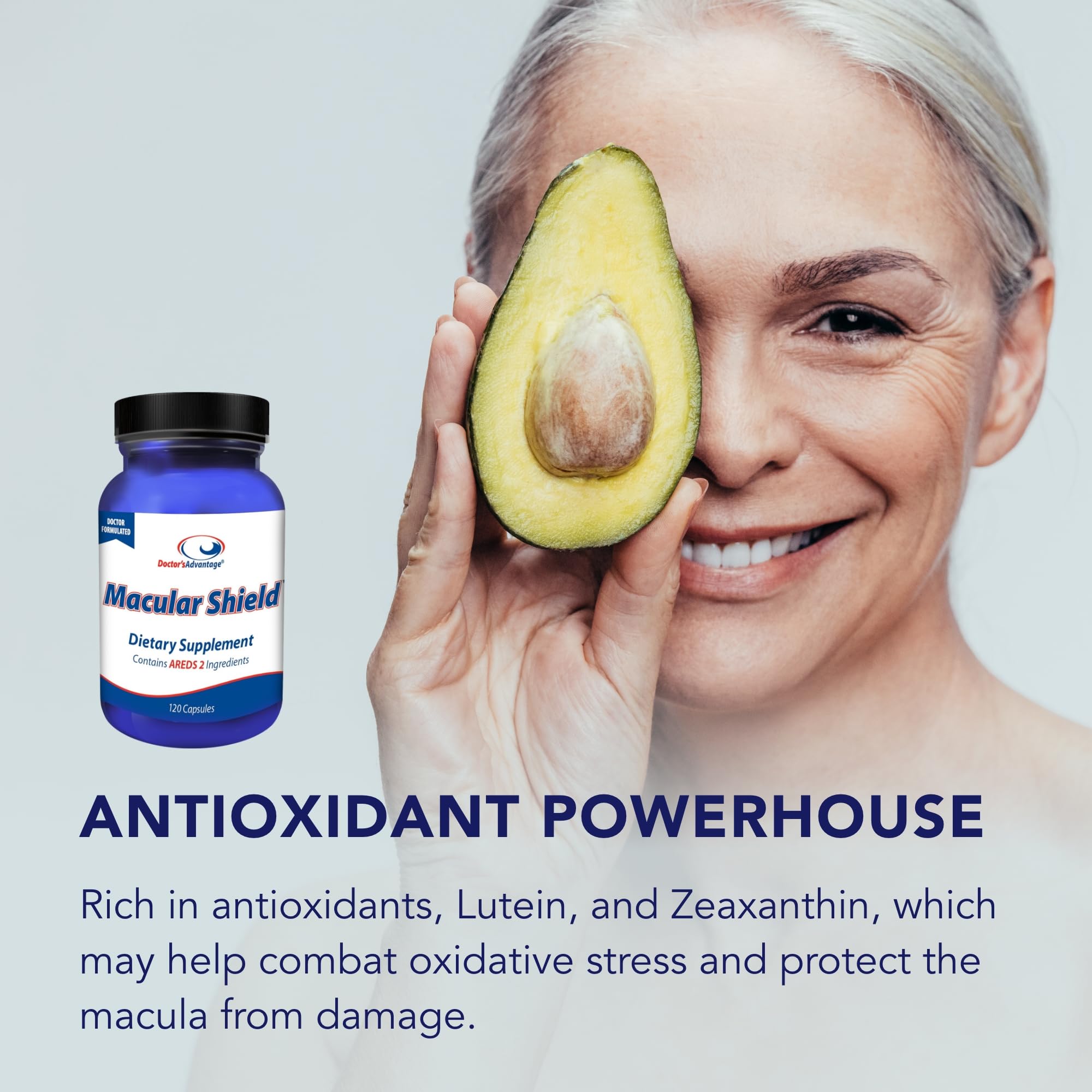 Doctor's Advantage Macular Shield : gélules en gros plan et protection antioxydante
