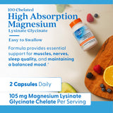 Doctor's Best magnésium glycinate lysinate - 105 mg par portion.