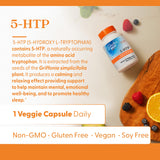 Emballage extérieur Doctor's Best 5-HTP montrant le produit et les bénéfices potentiels