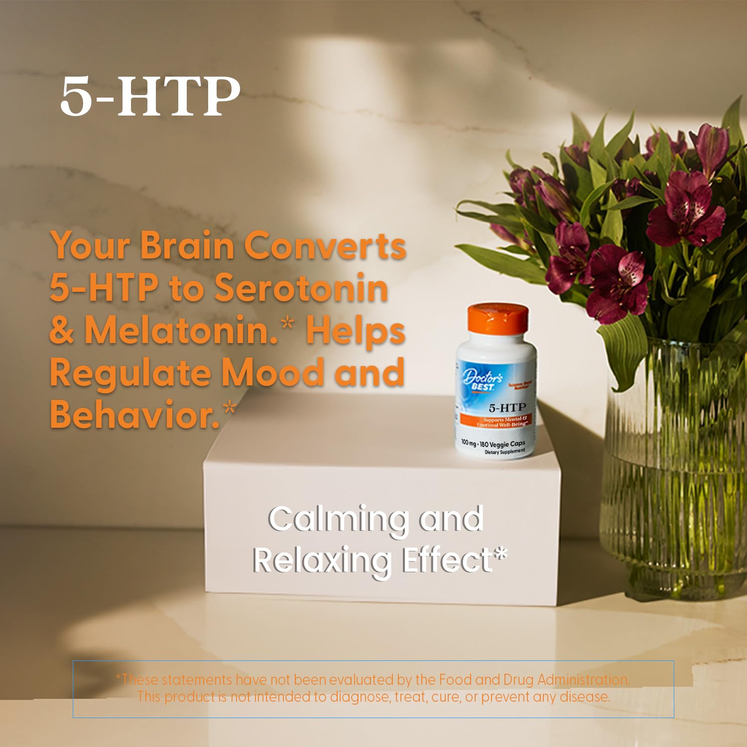 Scène nocturne avec Doctor's BEST 5-HTP et potentiel soutien au sommeil