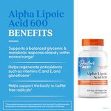 Capsules végétales Doctor's Best Acide Alpha-Lipoïque 600 mg prêt à l’emploi