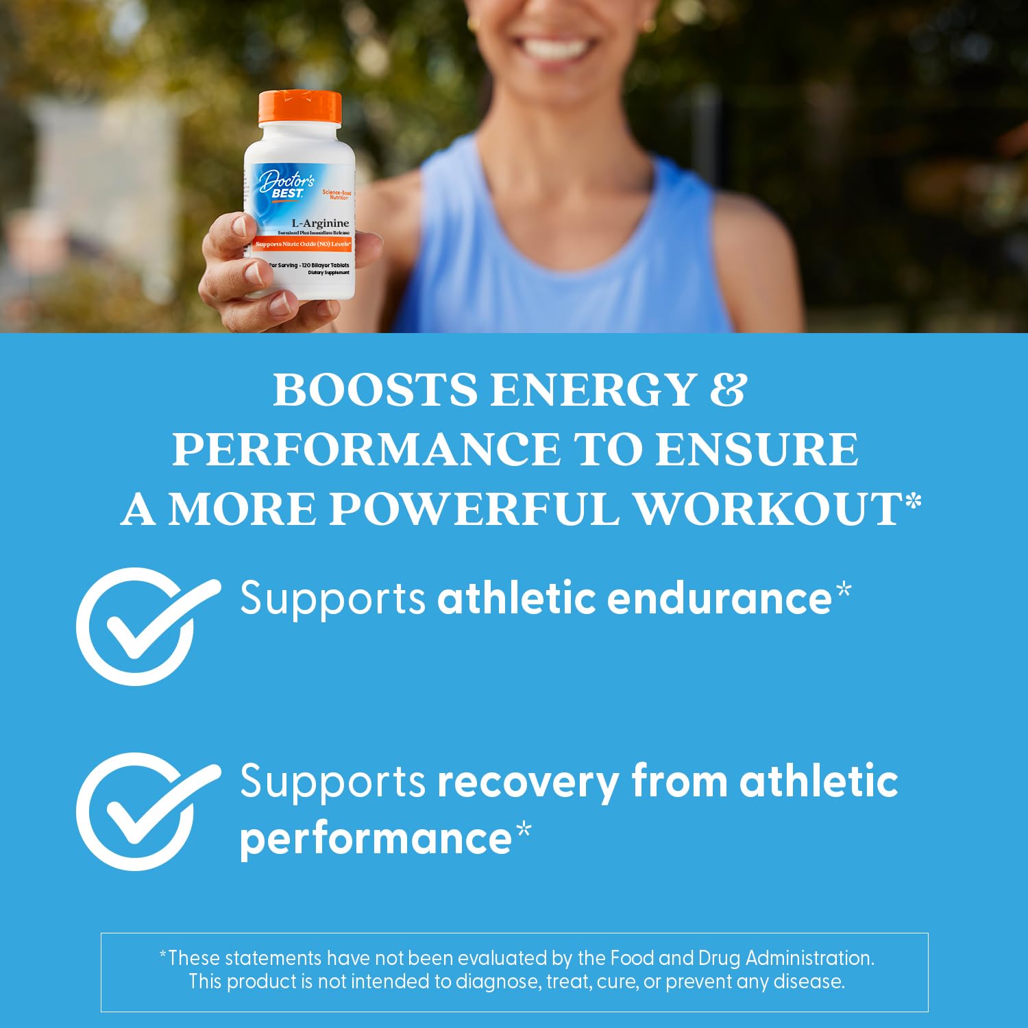 Emballage Doctor's Best Arginine et avertissement chaleur