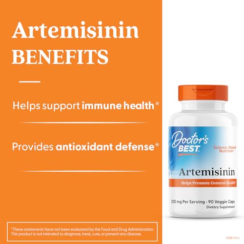 Étiquette produit Doctor's Best Artemisinin affichant ingrédients et dosage.